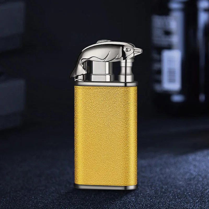 2023 Creativity Frosted Crocodile/Dolphin Model Butane Lighter Double Flame Cigarette Lighter Custom Logo