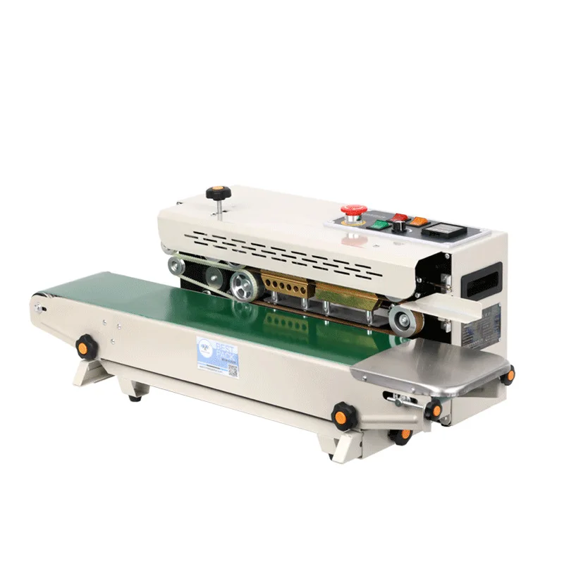 TEBAK Continuous Bag Band Sealer Machine Horizontal Continuous Aluminium Electric Heat Sealing Machine