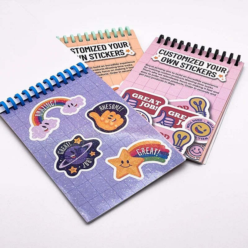 Customized Full Color Notebook Planner Kiss Cut Sticker for Kids