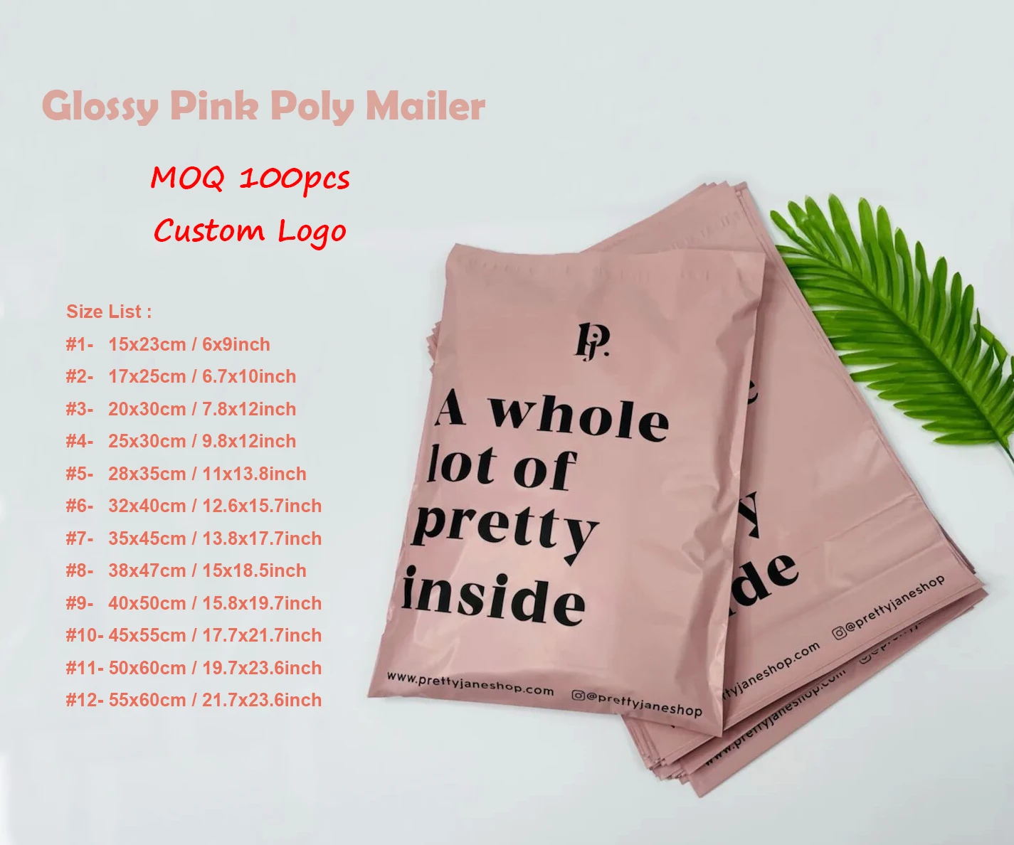 Poly Mailers Courier Bags Wholesalers Wholesale Glossy Pink Poly