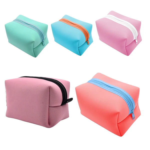 Modische, individuell bedruckte, mehrfarbige, wasserdichte Neopren-Tasche für Make-up, Kosmetiktaschen und Kosmetikhandtaschen