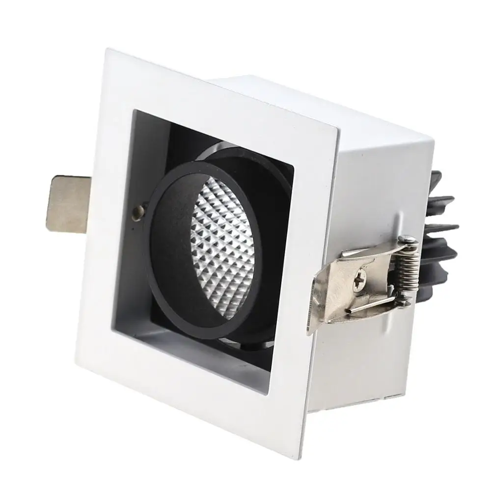 230V 8W 10W 20W 30 Watt Orientable Grille Square Rectangle Box Fully Recessed COB LED Downlight Light IP44
