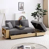 Grey + Cotton Linen + Foam + 3 Seat