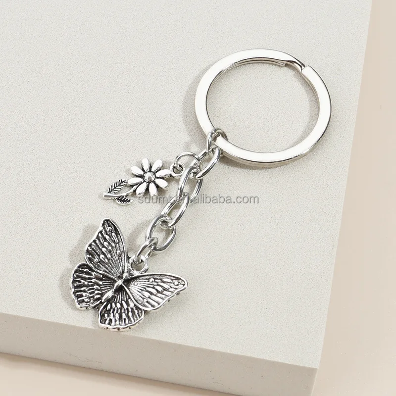 Custom Fashion Butterfly Keychain Alloy Pendant Key Ring Metal Key ...