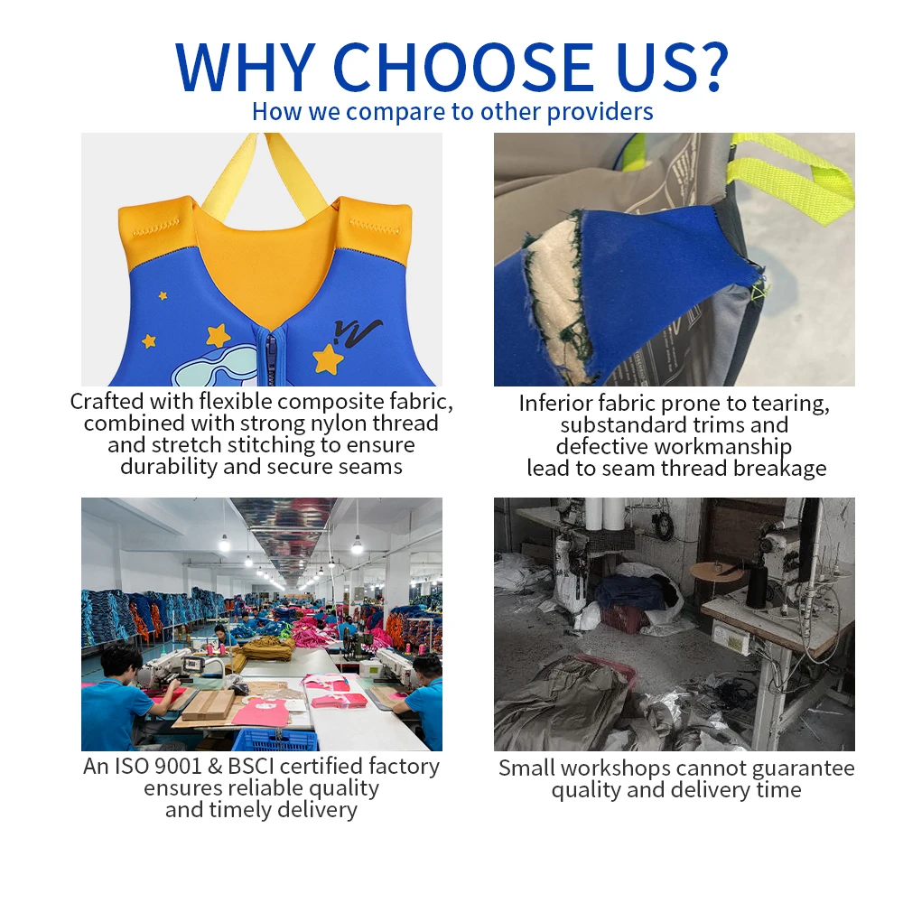 CE Certified Custom Kids Neoprene Life Jacket Toddler Floating Vest for Swimming Training Child Aid EPE Foam Baby Lifejacket