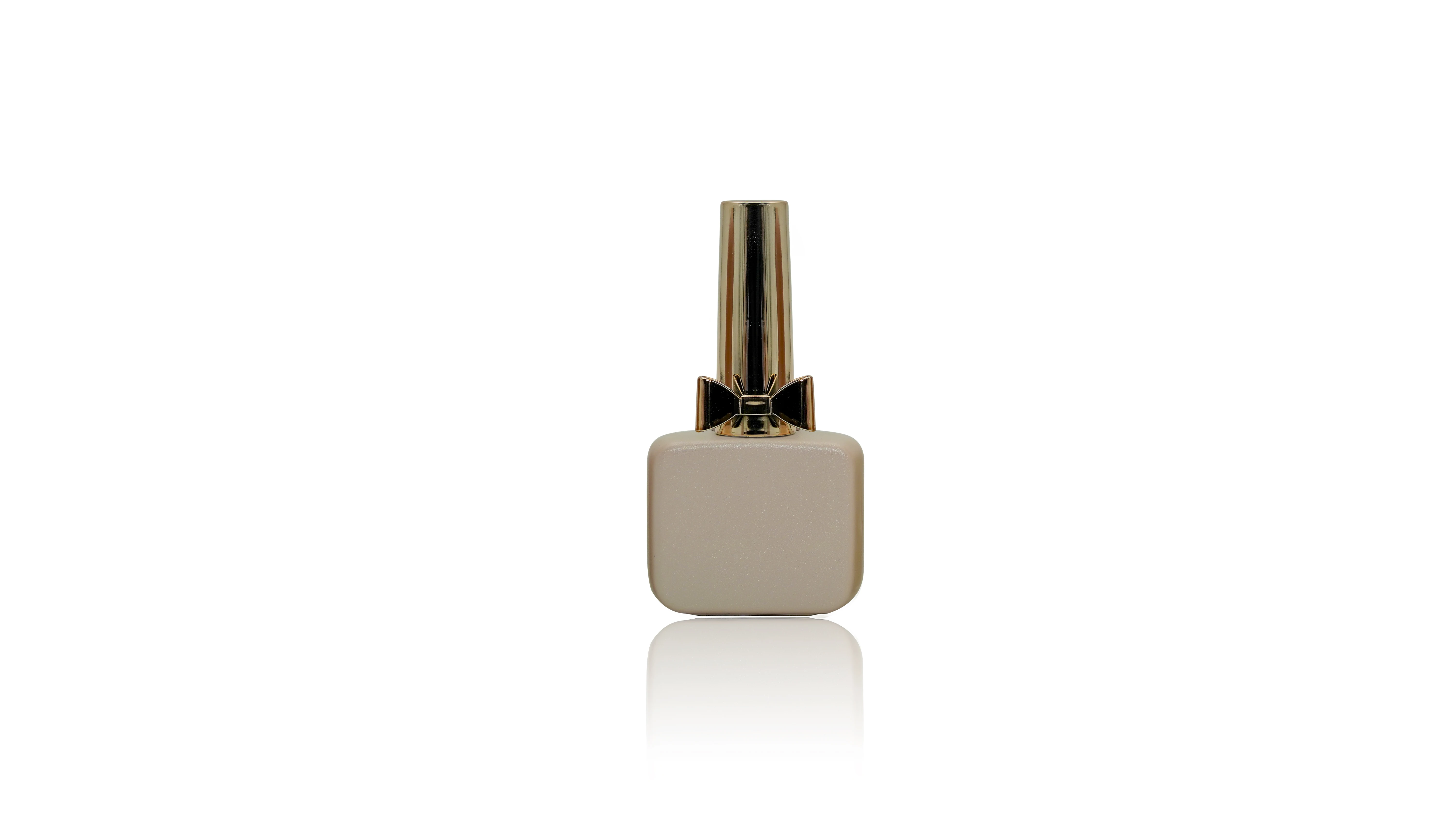 Empty Square Glass Gel Nail Polish Bottle With Bow Cap And Brush