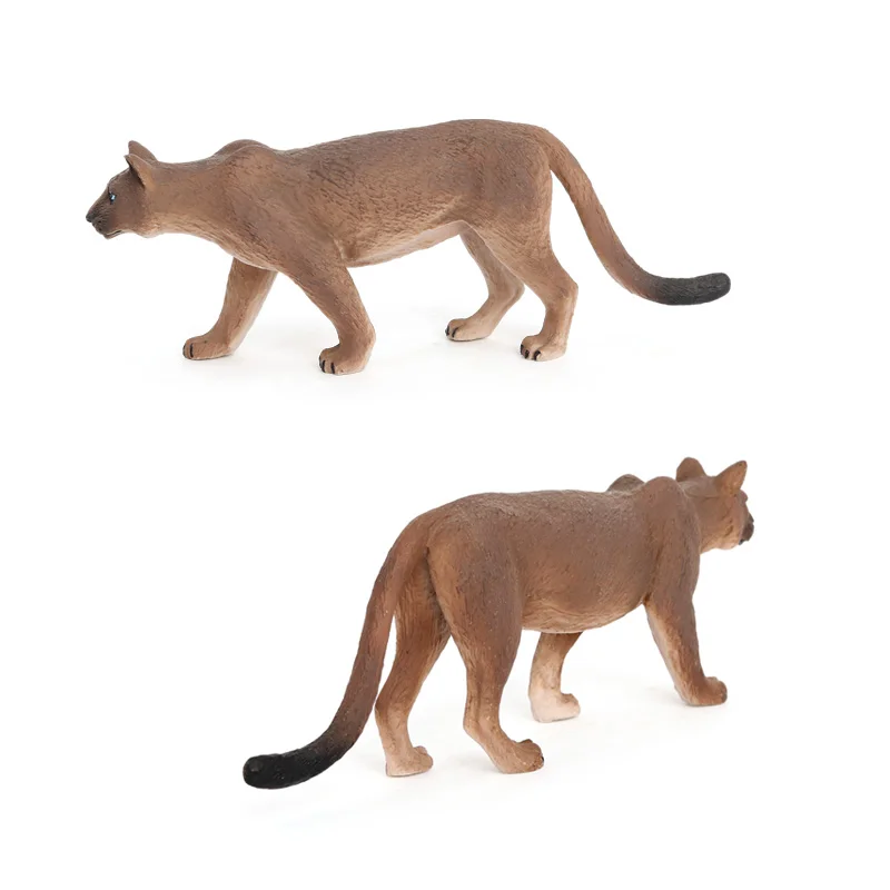 Wholesale Solid PVC Simulation Statue Model Animal Figures Mountain Lion Figures Animal Figurines Toys