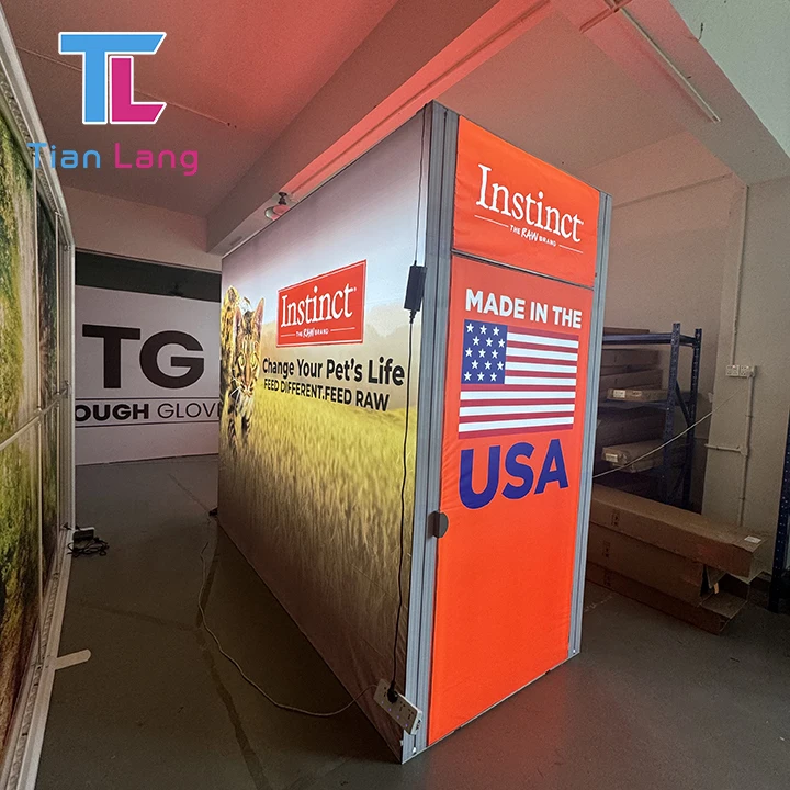 TianLang Prepravné LED Seg Tkaninové Pozadie Stojan Aluminievý Rám Pop-up Svietidlo na Reklamu