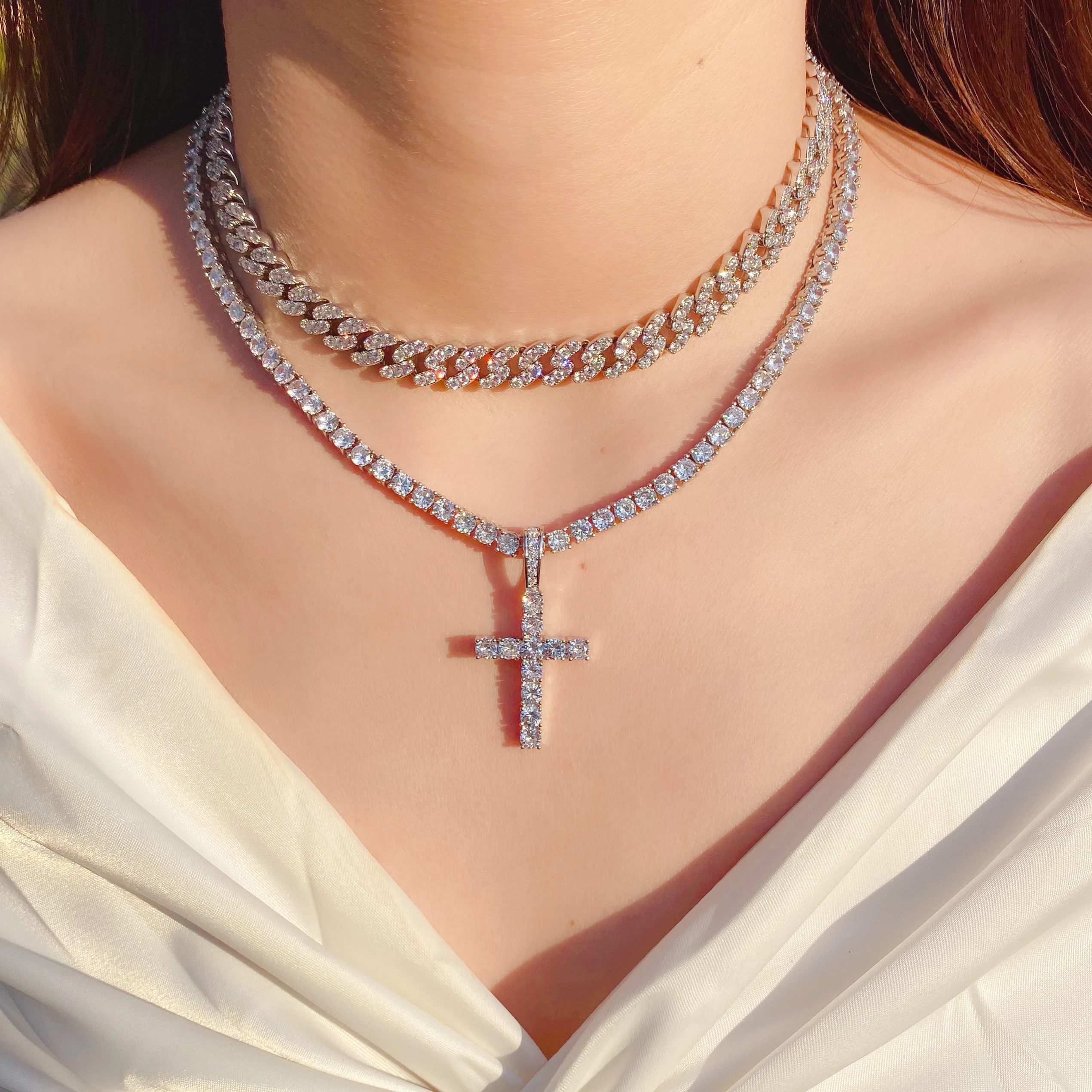 Cadena Micro Pavimentada Collar Cadena Hip Hop Ankh Egipcio - Micro Pavé Dorado, 24" | Estilo Vintage, Unisex Collar Unisex XQP14 - Foto 4