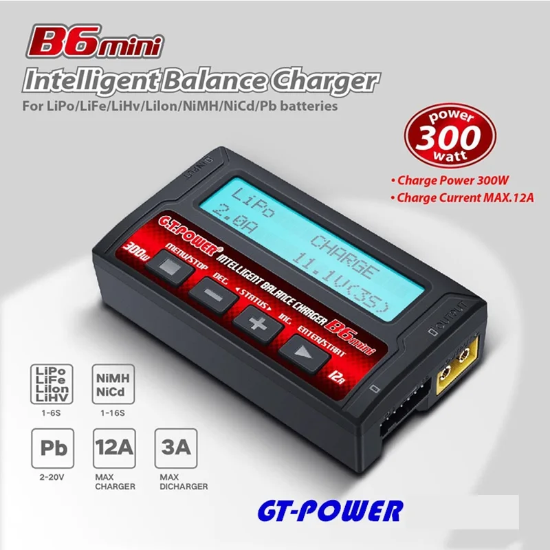  Imax B6 Mini Balance Charger Discharger 300w 12a For Rc Car Pfv  Drone Lipo/lihv/lilon/nimh/nicd/pb Battery Charge - Buy Amass Anti Sparks  Xt90-s In Series Connector Adapter Wire Battery Harness Xt90 Series