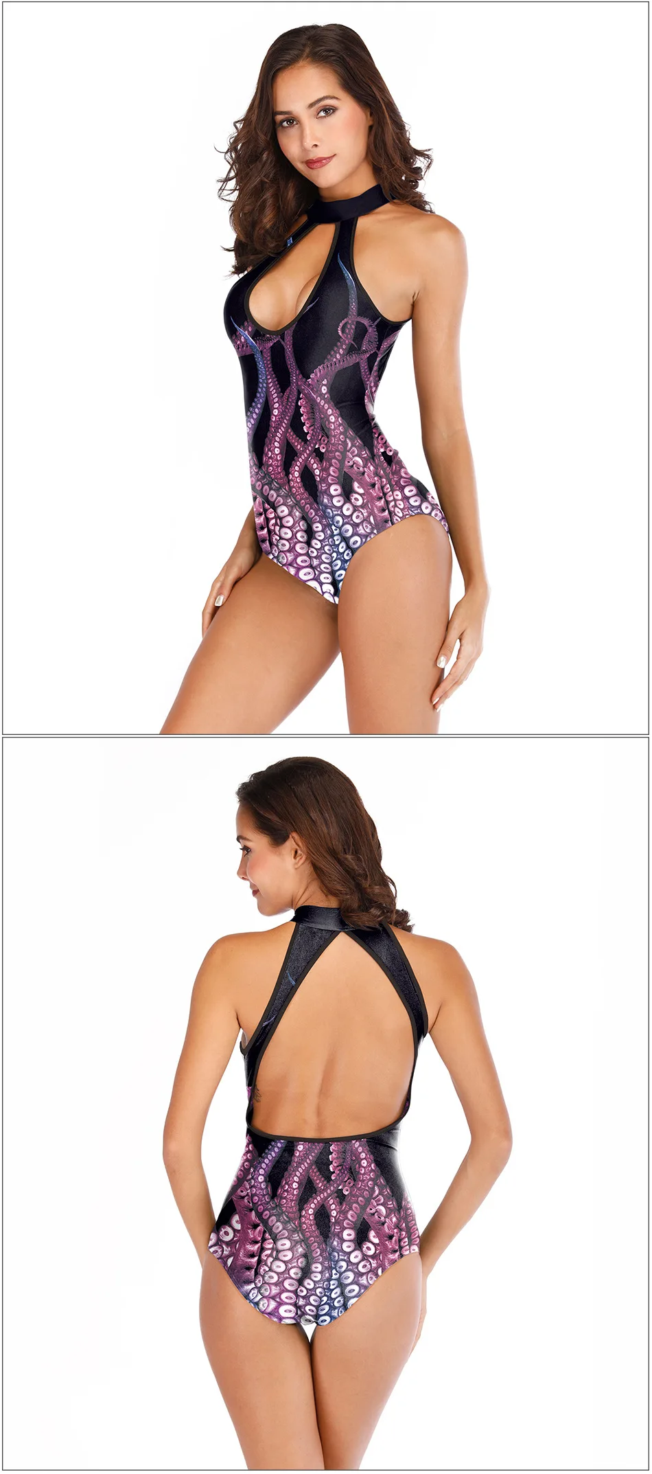 Summer Bikini 3d Printed Sexy Tight Swimsuit With Chest Pads Women