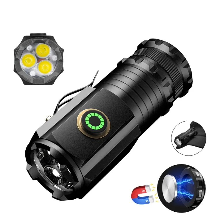 Photo Studio 3 LED Mini Flashlight Rechargeable Waterproof 2000LM Super Bright Torch