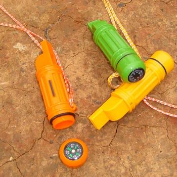 Silbato De Supervivencia 5 En 1 - Con Brújula, Espejo, Para Senderismo, Camping Y Emergencias