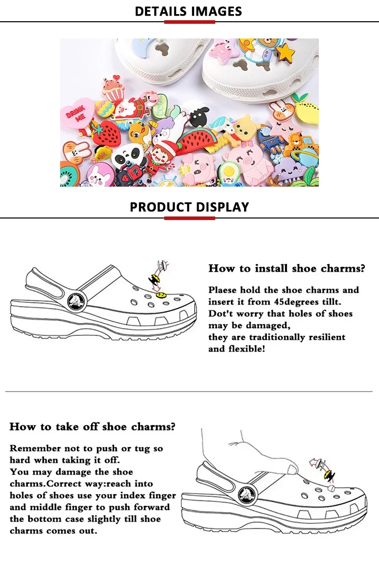 Anck 2024 Bestselling Kids Shoe Charms Cute Bears Pvc Cartoon Shoe ...