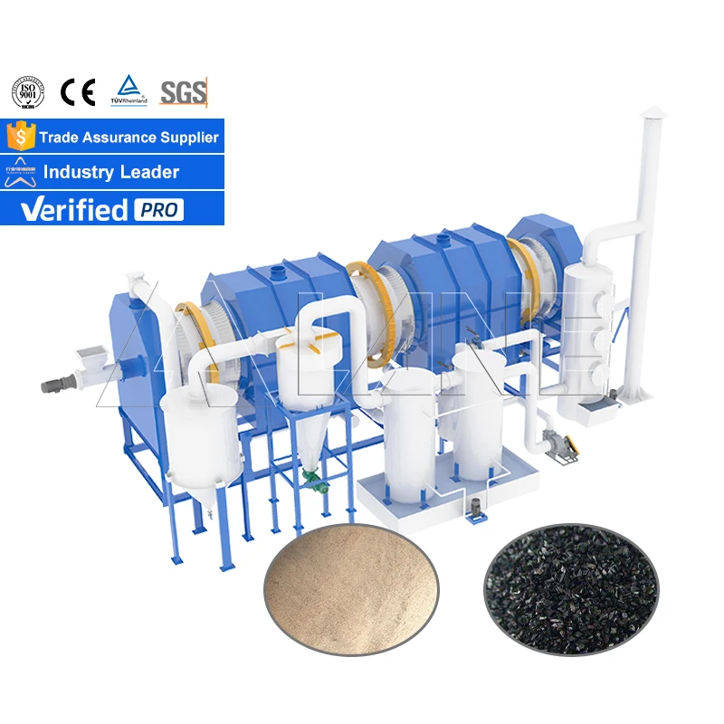 LANE Paddy Straw Biochar Carbonized Rice Husk Rotary Continuous Carbonization Furnace Charcoal Production Line