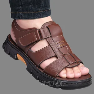 Summer Resistant High Quality Men's Leather Sandals Men Slipper Trail Running Men's Flat Outdoor Casual Sports Sandals Shoes