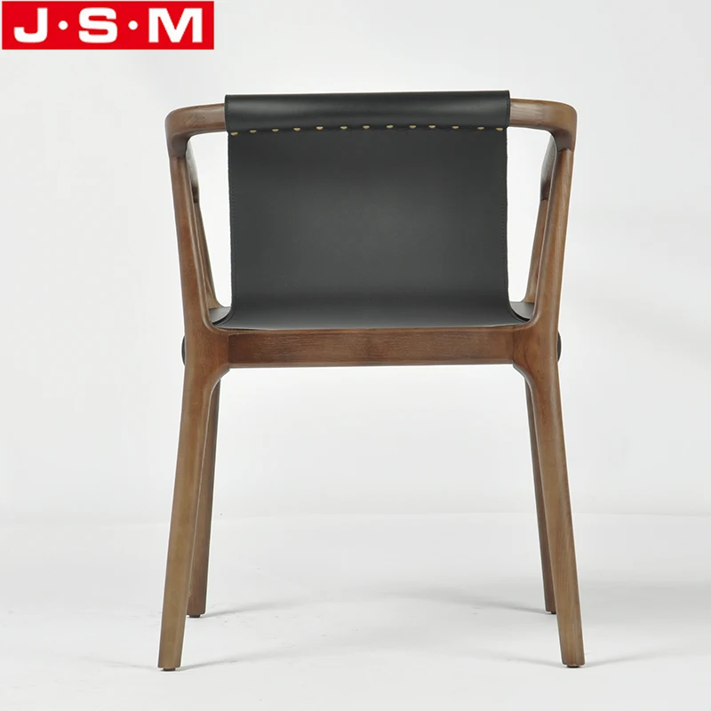 Роскошные уличные обеденные стулья из мягкой кожи с деревянной