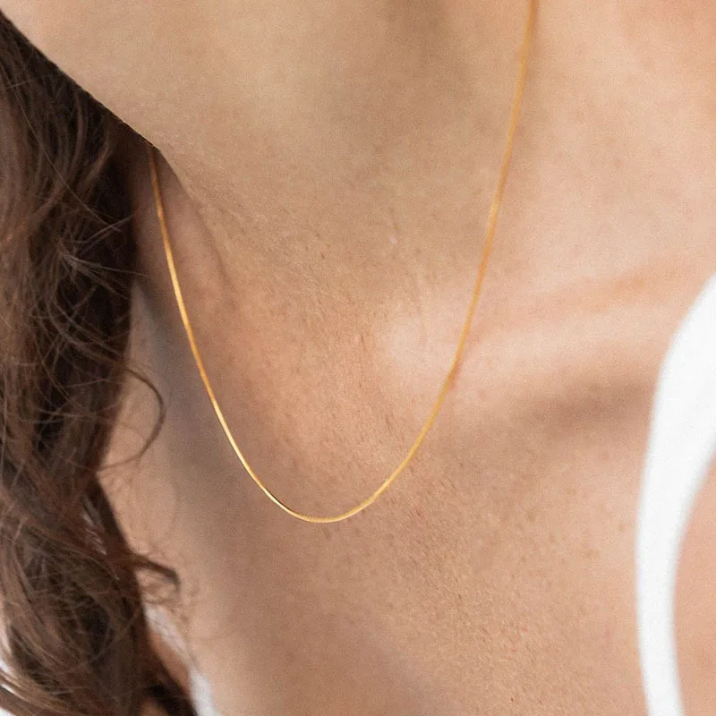 Minimal Jewelry 1 Mm Herringbone Chain 