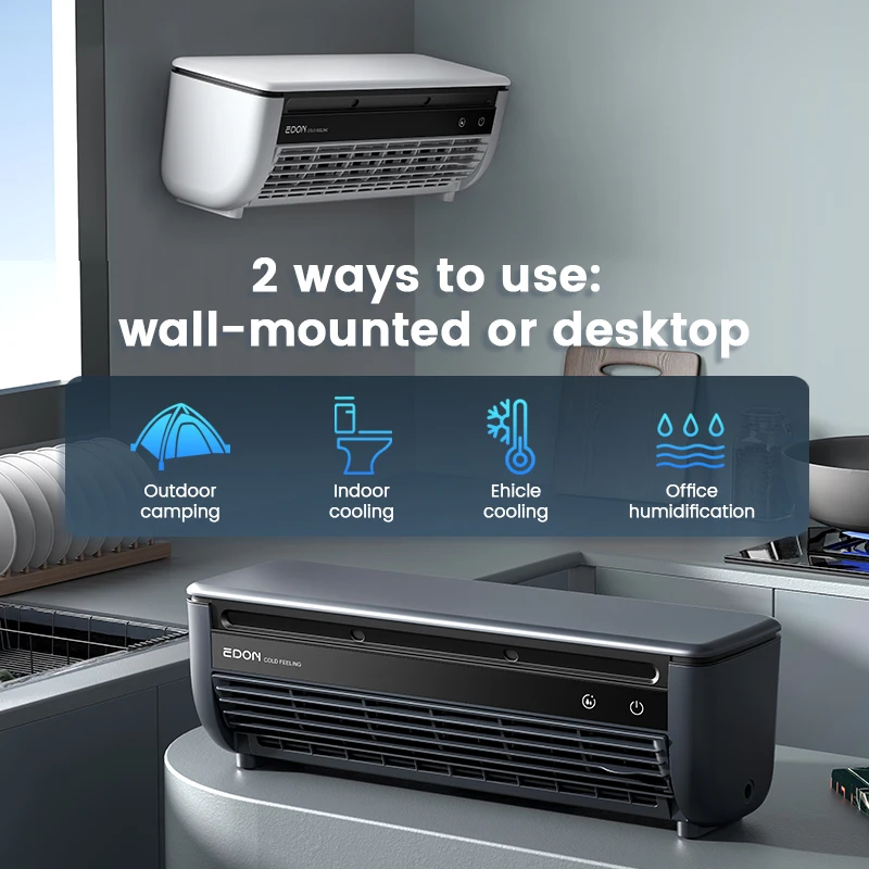 Portable Water Mist Air Cooling Fan - Rechargeable, Quiet, Battery