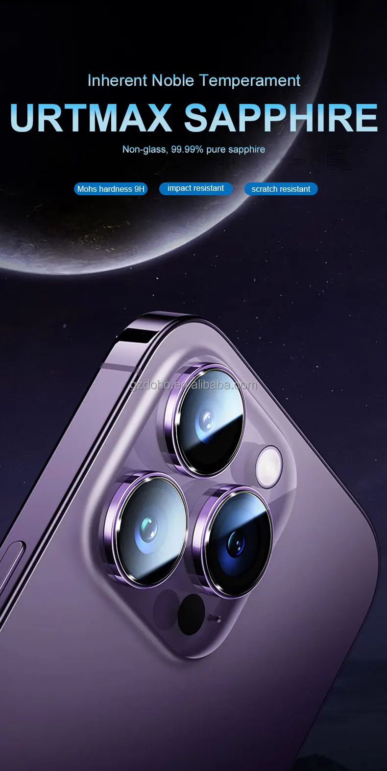 pvd高级移动相机镜头蓝宝石玻璃鹰眼iphone 14 pro max相机镜头保护器