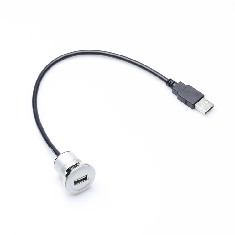 USB Round Panel Mount Extension Cable