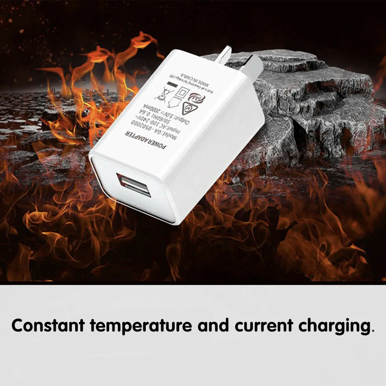 5 V 2A USB端口插孔壁式充电器5伏2安培交流至DC电源适配器白色