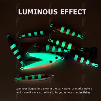 Hot Sale Metal Jigging Lures 20g/30g/40g/60g/80g Vertical Saltwater Slow Pitch Luminous Fishing Hard Baits – Metal Jig – view 5