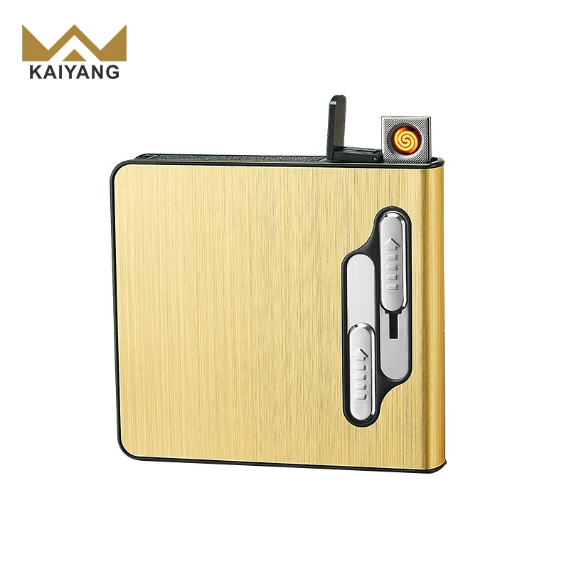 KY Wholesale Windproof Sublimation Cigarette Box With Lighter Luxury Vintage Cigarettes Lighter Case