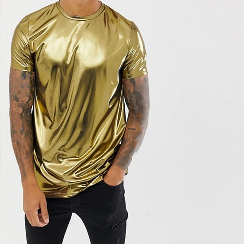 Shiny Gold T-Shirt - Hip Hop Men's T-Shirt with Custom Logo