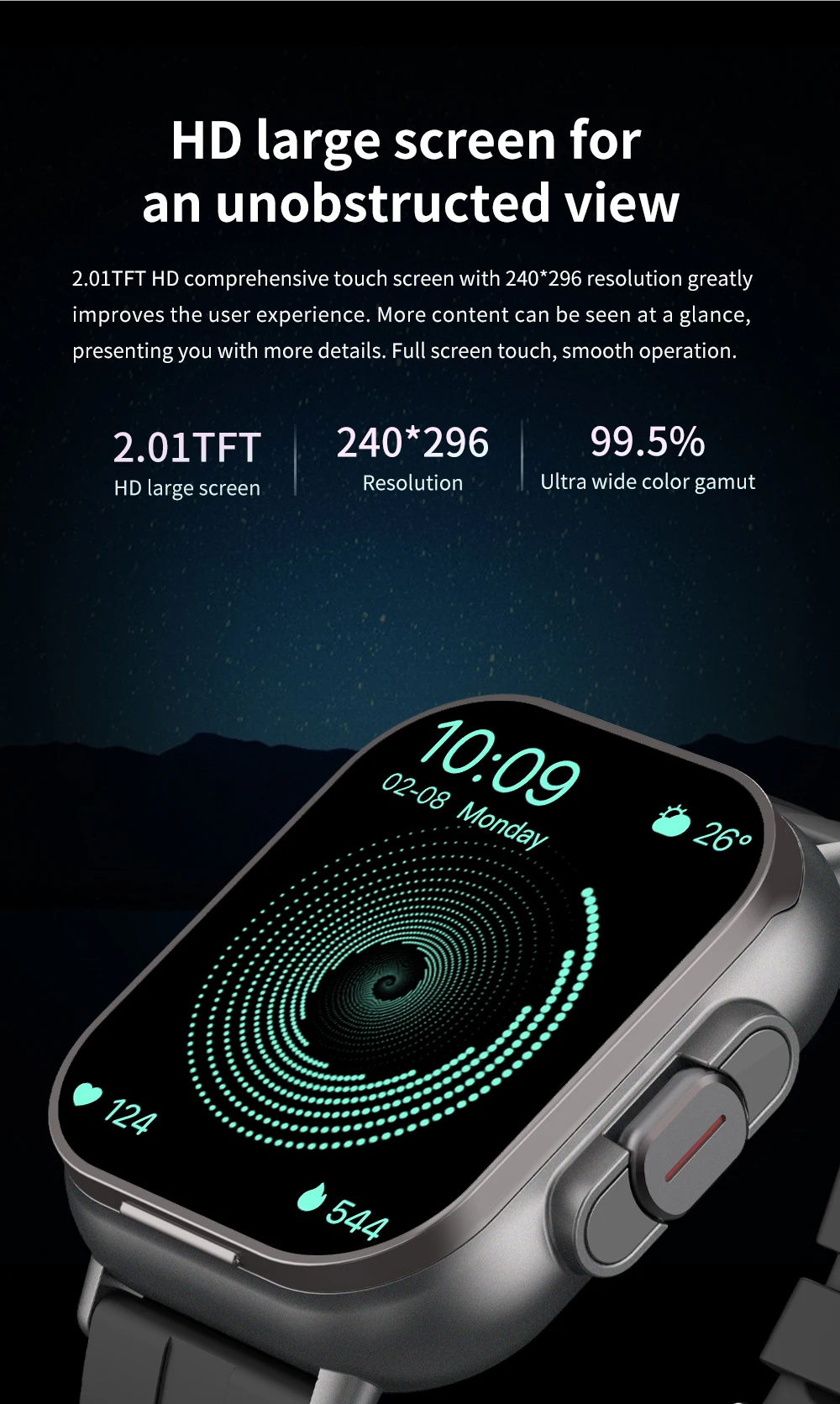 2026 Smart Watch D8E with Earbuds & Heart Rate Monitor