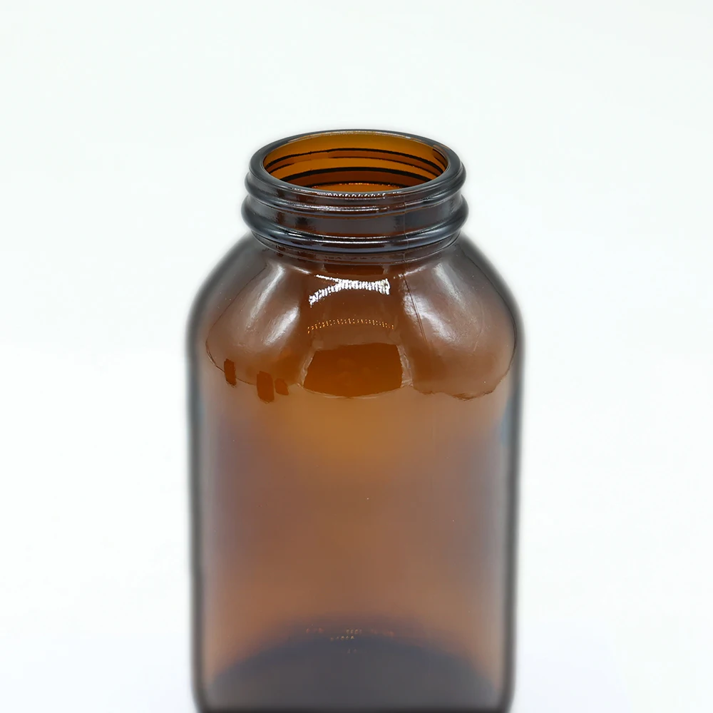 Amber Tablet Glass Bottles with Wide Mouth for Pills Capsules Supplements