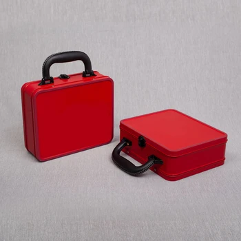 Wholesale custom printed cheap bento luxury metal tin can suitcase empty metal rectangular tin lunch box with lock