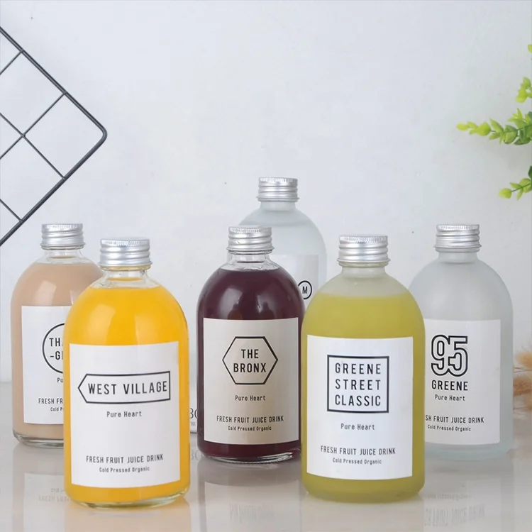 150ml 350ml 500ml Empty Clear Frosted Alcoholic Beverage Syrup Juice Kombucha Coffee Milk Boston Round Glass Bottles 250ml