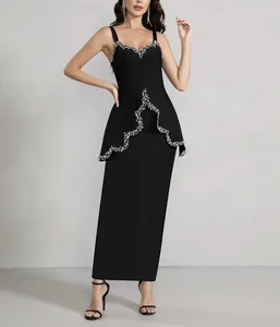 Fashion Women Sexy Crystal Spaghetti Strap Bandage Dress Bodycon Birthday Evening Cocktail Party Dresses