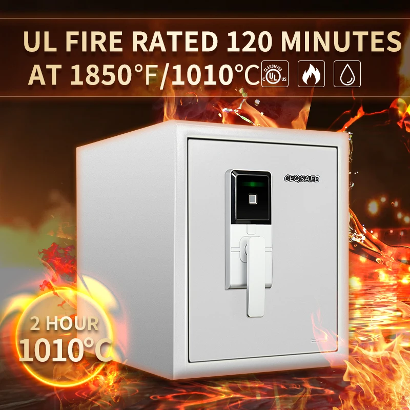 CEQSAFE Biometric Safe Electronic Digital Lock Smart Secret Fireproof Safe Box for Hotel or Home Use