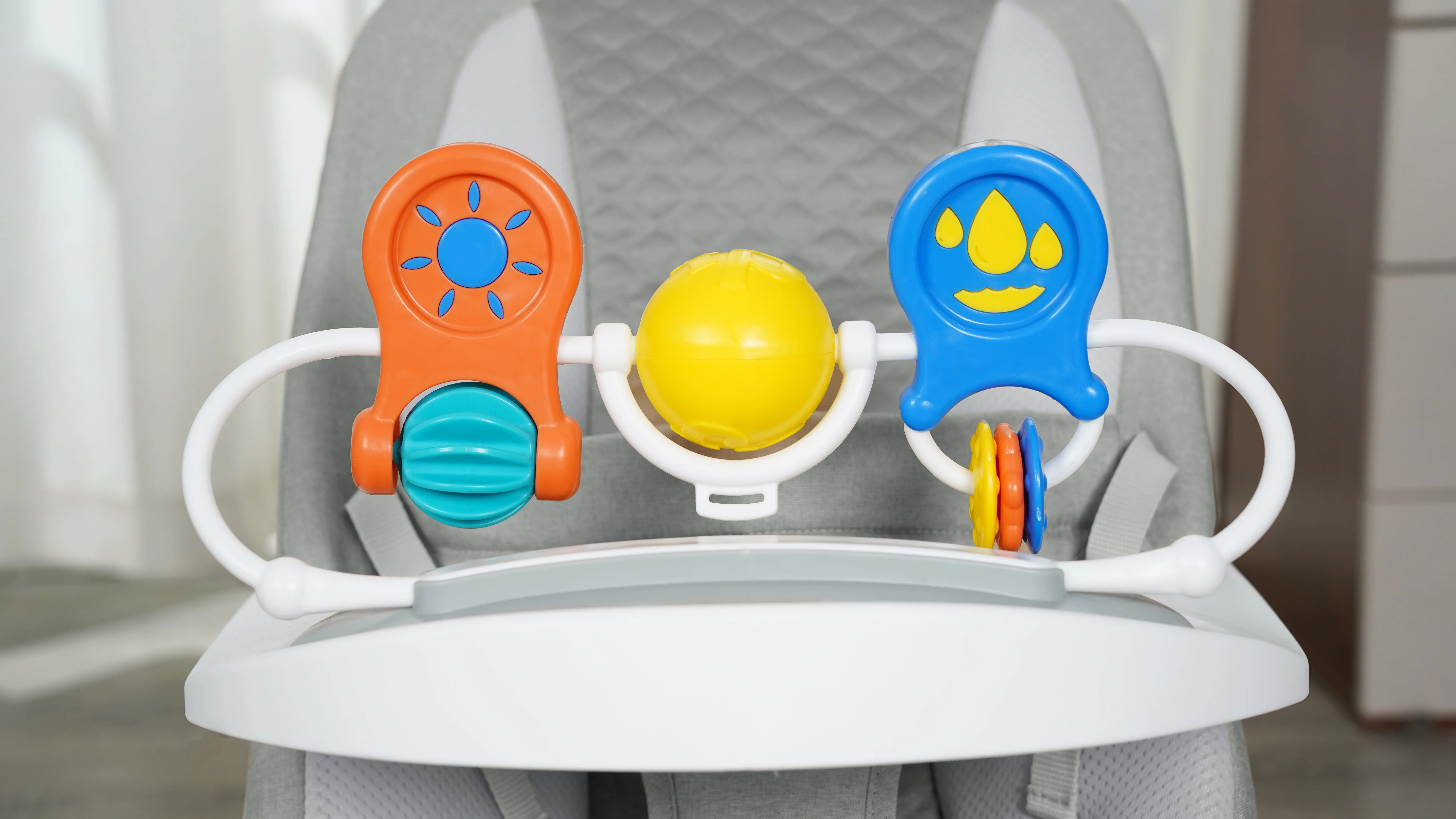 BC009 Coolbaby Manual Baby Entertainer Swing Chair with Music Piano and Toys manufacture