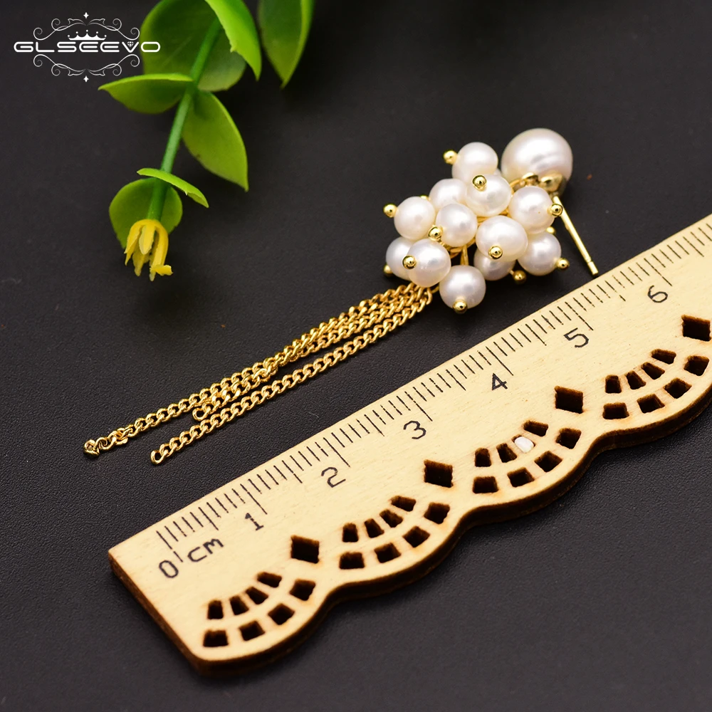 Natural Fresh Water Grape String of Pearls Bohemian Tassel Drop Earrings for Women Dangle Earring Luxury Jewelry
