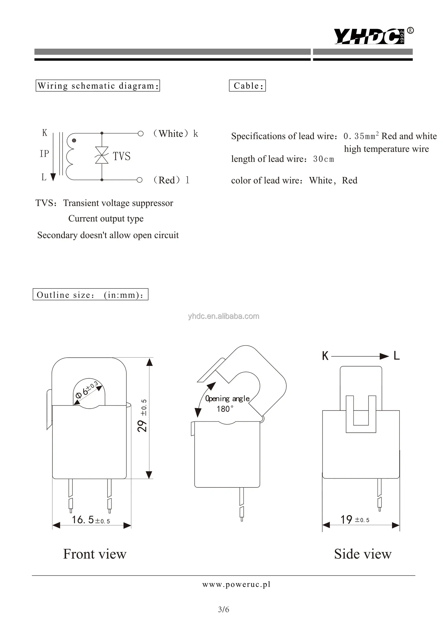 Yhdc 1a-20a Split Core Current Transformer,Current Clamp,Current Sensor ...