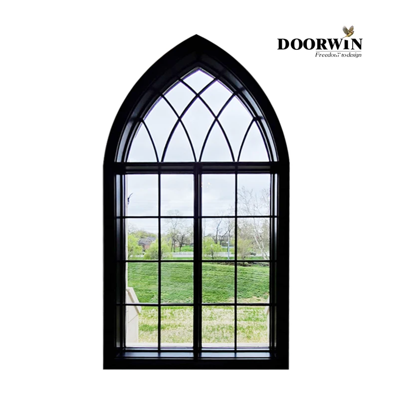 Doorwin Comfortable Custom-made New Design Double Glass Black Arch ...