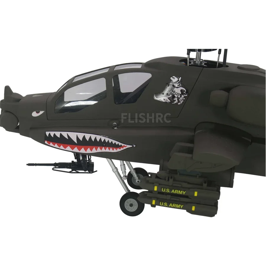FLISHRC Roban AH-64 Apache 500 Size Scale Helicopter Four Rotor Blades GPS with L7 Flight Control RTF