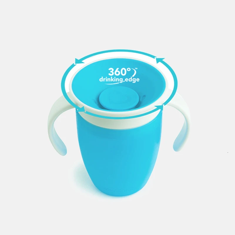 Hot 360 Degrees Can Be Rotated Baby Learn Drinking Cup with Double Handle Flip Lid Leakproof Infants Water Cups Bottle BPA Free