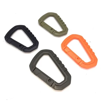 Tactical POM portable Plastic D-shape Backpack Snap Clip Hook Buckle Keychain Camping Hiking Climbing Mountaineering Carabiner