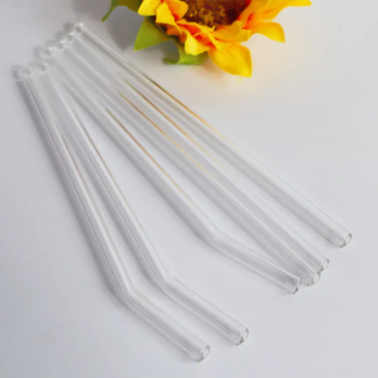 Ecofriendly Glass Smoothie Straws Bulk Sturdy Long Reusable Straight