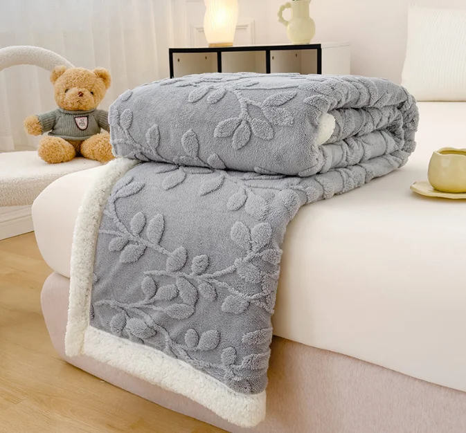 Топ продажба закривљено слатко топло корално фланел шерпа позадина јакардно ћебе 100% полиестер изузетно меко двострано флиси бацање