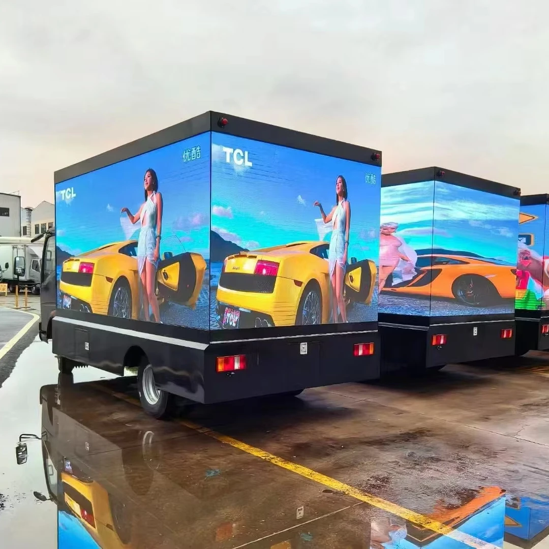 Fornecimento de Fábrica Caminhão Móvel LED sem Bordas 4x2 Exibição de Alto Impacto Publicitário Caminhão LED Móvel