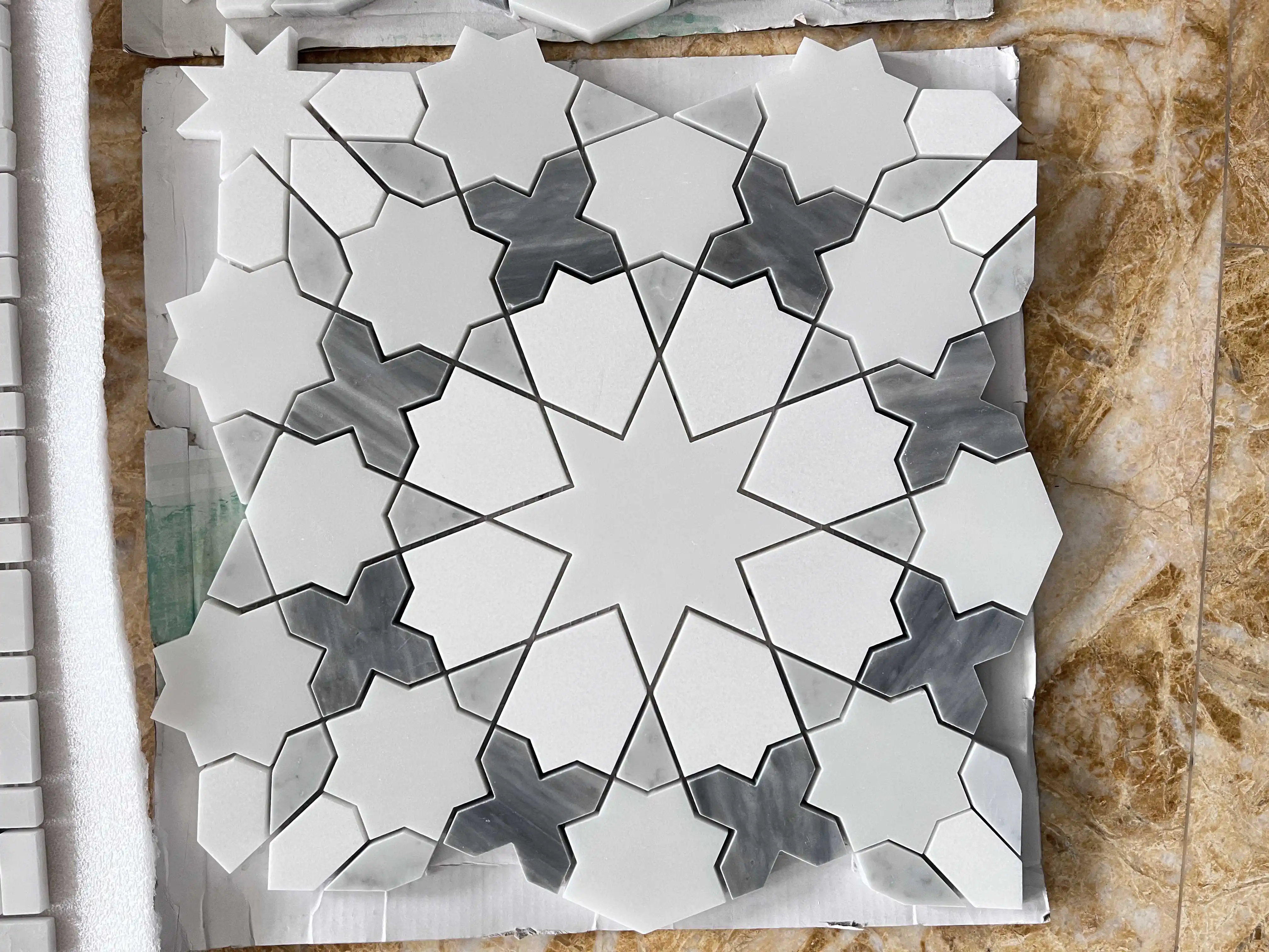 product high quality white marble mosaic tiles modern design hot sale for bathroom kitchen interior wall decoration 10mm for apartments-5