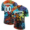 Graffiti Teal-white