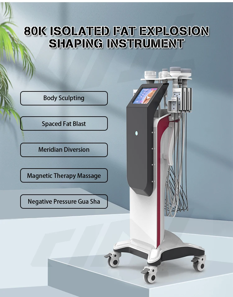 6 In 1 Cavitation Vacuum Slimming Machine With Laser Pads 80K Perdida De Peso Anti-Aging Skin Lifting As82