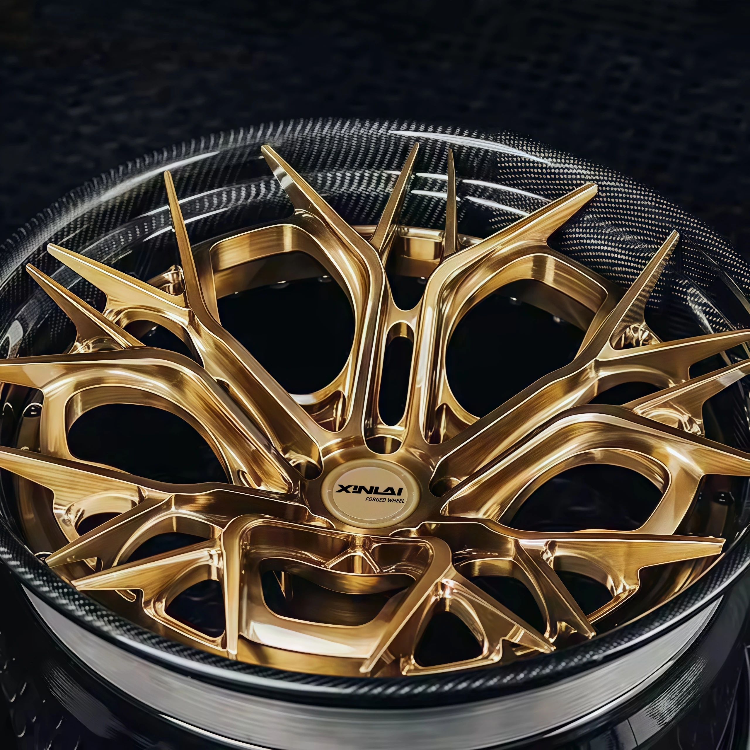 XL 2-Piece Custom Forged Gold Wheel 5x114.3 5x112 5x130 5x120 Racing Car Wheel 18 19 20 21 22 23 24 Inch Car Alloy Rim - Image 6