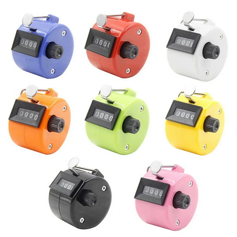 Handheld 4 Digital Tally Counter Mechanical Manual Palm Clicker Number  Count Assorted 8 Color Tally Counter Number Count